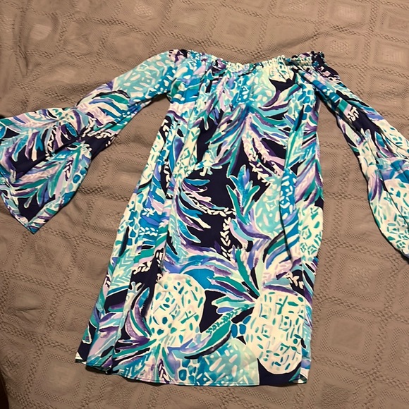 Nevie Dress in Bright Navy Alotta Colada - Picture 1 of 3